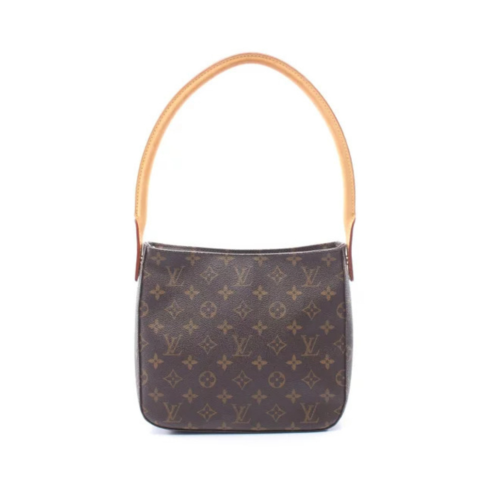 Louis Vuitton Looping Monogram Shoulder Bag Canvas Leather Brown